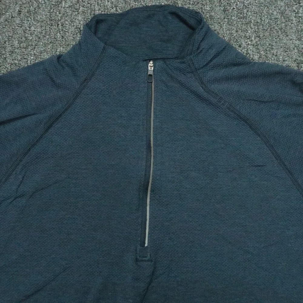 Lululemon Pullover Mens Large Blue Metal Vent Tech Half Zip Lightweight‎